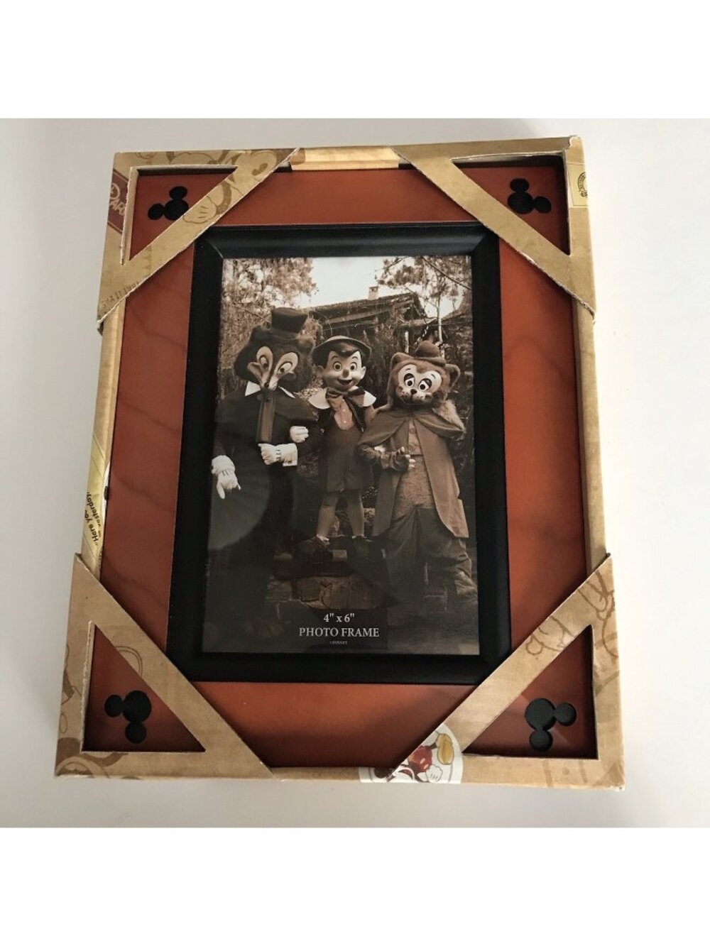 Disney Parks Wood Photo Picture Frame 4x6 Mickey Mouse Ears Novelty Gallery Wall